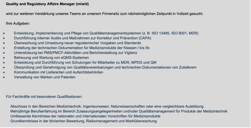 Stellenausschreibung